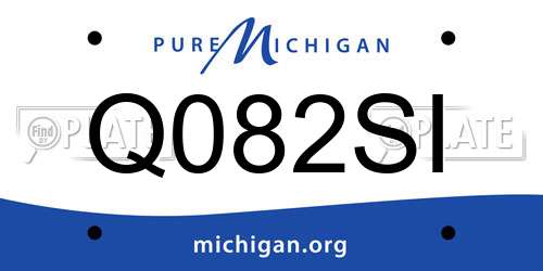 Q082SI Michigan License Plate