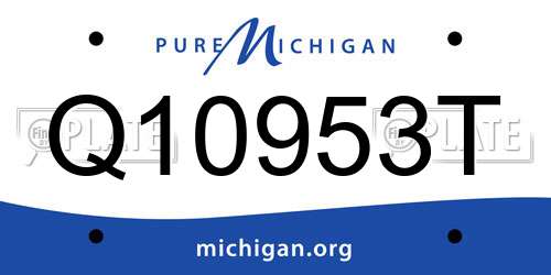 Q10953T Michigan License Plate