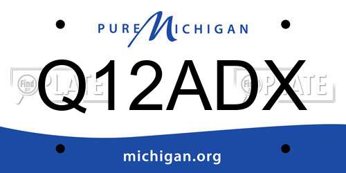 Q12ADX Michigan License Plate