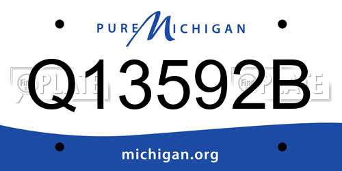 Q13592B Michigan License Plate
