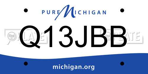 Q13JBB Michigan License Plate
