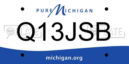 Q13JSB Michigan License Plate