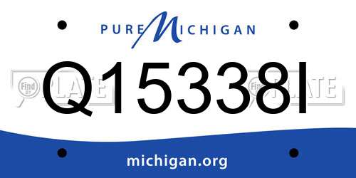 Q15338I Michigan License Plate