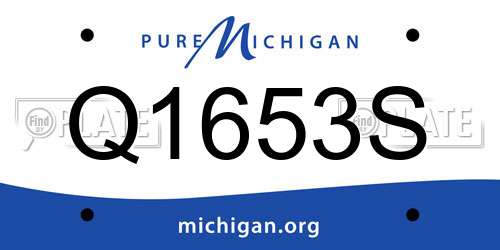 Q1653S Michigan License Plate