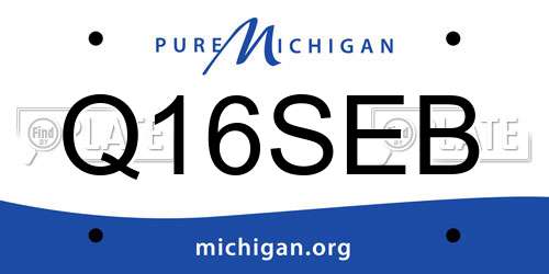 Q16SEB Michigan License Plate