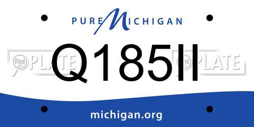 Q185II Michigan License Plate
