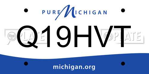 Q19HVT Michigan License Plate