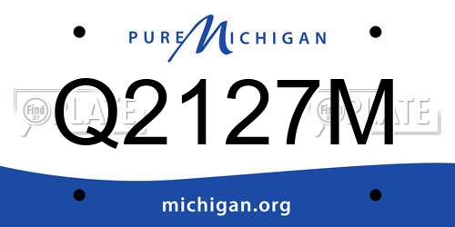 Q2127M Michigan License Plate