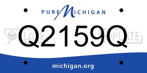 Q2159Q Michigan License Plate