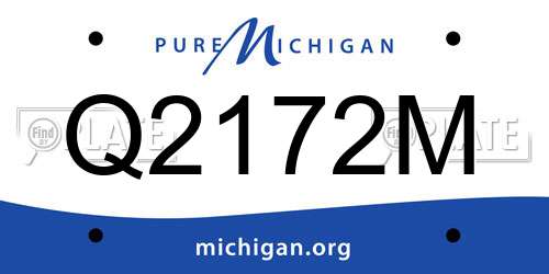Q2172M Michigan License Plate