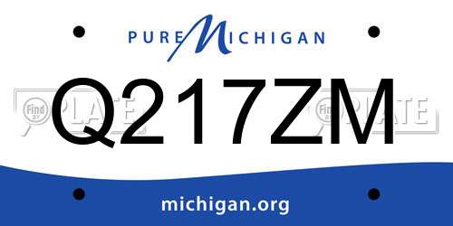 Q217ZM Michigan License Plate