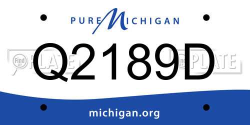 Q2189D Michigan License Plate
