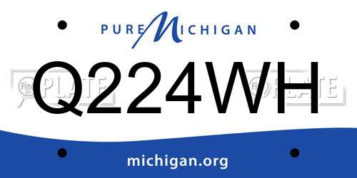 Q224WH Michigan License Plate