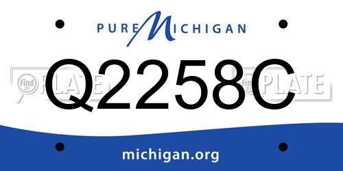 Q2258C Michigan License Plate