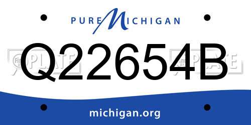 Q22654B Michigan License Plate