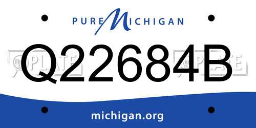 Q22684B Michigan License Plate