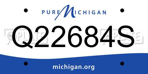 Q22684S Michigan License Plate