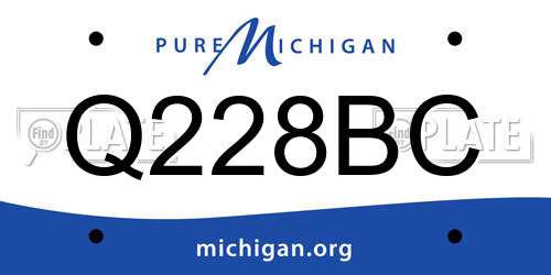 Q228BC Michigan License Plate