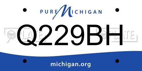 Q229BH Michigan License Plate