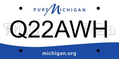 Q22AWH Michigan License Plate
