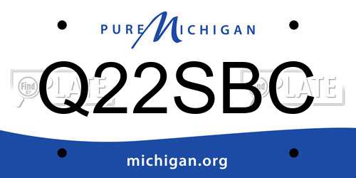 Q22SBC Michigan License Plate