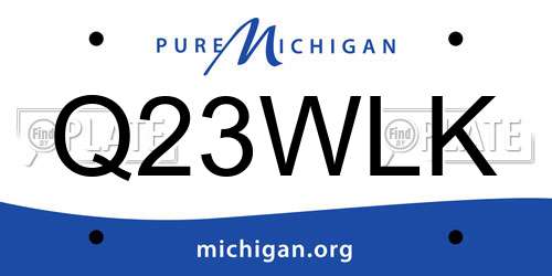 Q23WLK Michigan License Plate