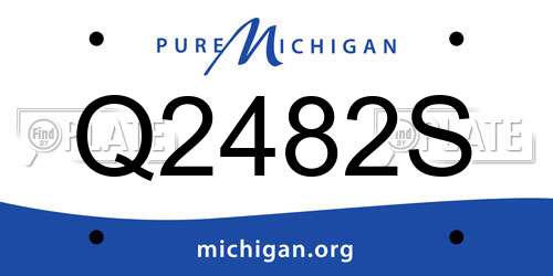 Q2482S Michigan License Plate