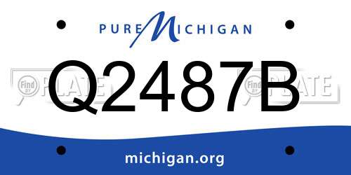 Q2487B Michigan License Plate