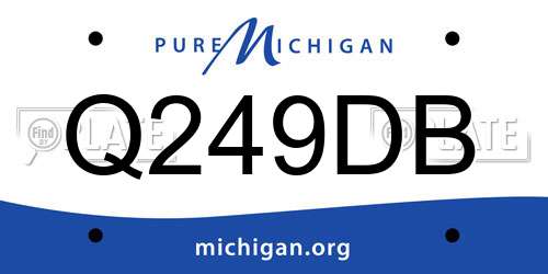 Q249DB Michigan License Plate