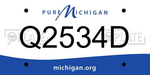 Q2534D Michigan License Plate