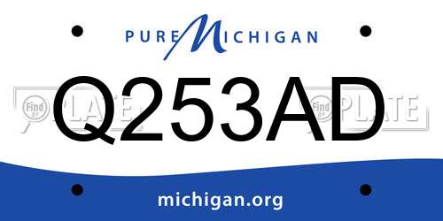 Q253AD Michigan License Plate