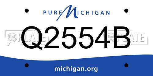 Q2554B Michigan License Plate