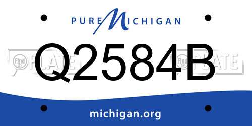 Q2584B Michigan License Plate