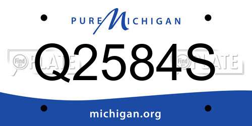 Q2584S Michigan License Plate