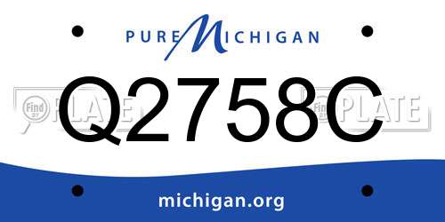 Q2758C Michigan License Plate