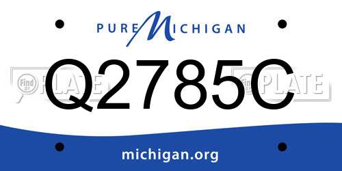 Q2785C Michigan License Plate