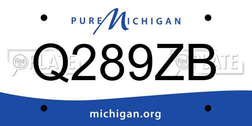 Q289ZB Michigan License Plate