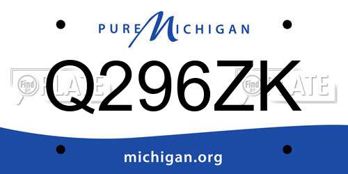 Q296ZK Michigan License Plate