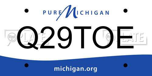 Q29TOE Michigan License Plate