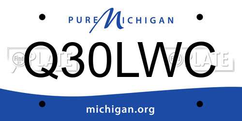 Q30LWC Michigan License Plate