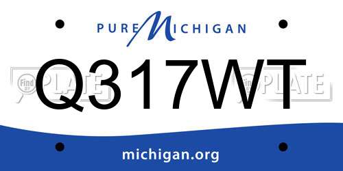 Q317WT Michigan License Plate
