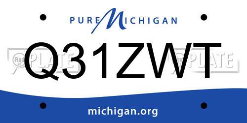 Q31ZWT Michigan License Plate