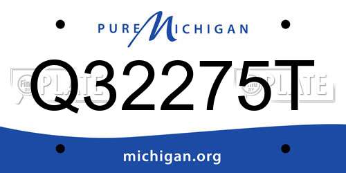Q32275T Michigan License Plate