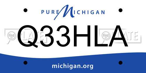 Q33HLA Michigan License Plate