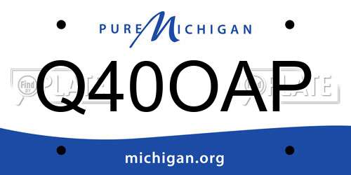 Q40OAP Michigan License Plate