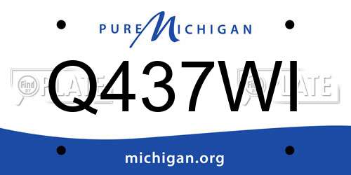 Q437WI Michigan License Plate