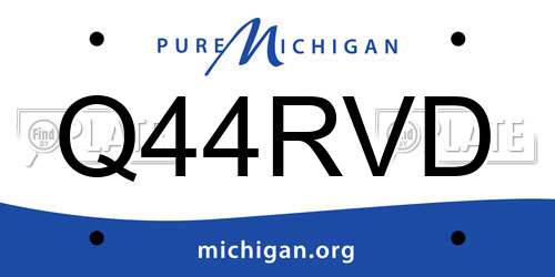 Q44RVD Michigan License Plate