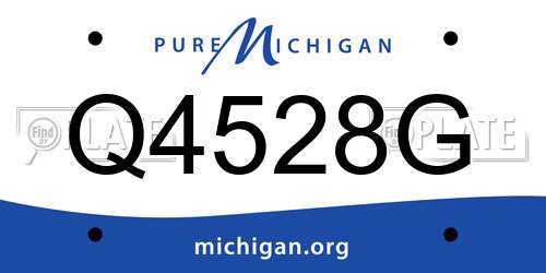 Q4528G Michigan License Plate