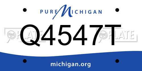 Q4547T Michigan License Plate