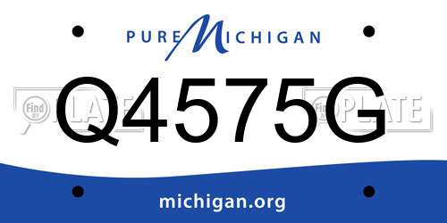 Q4575G Michigan License Plate